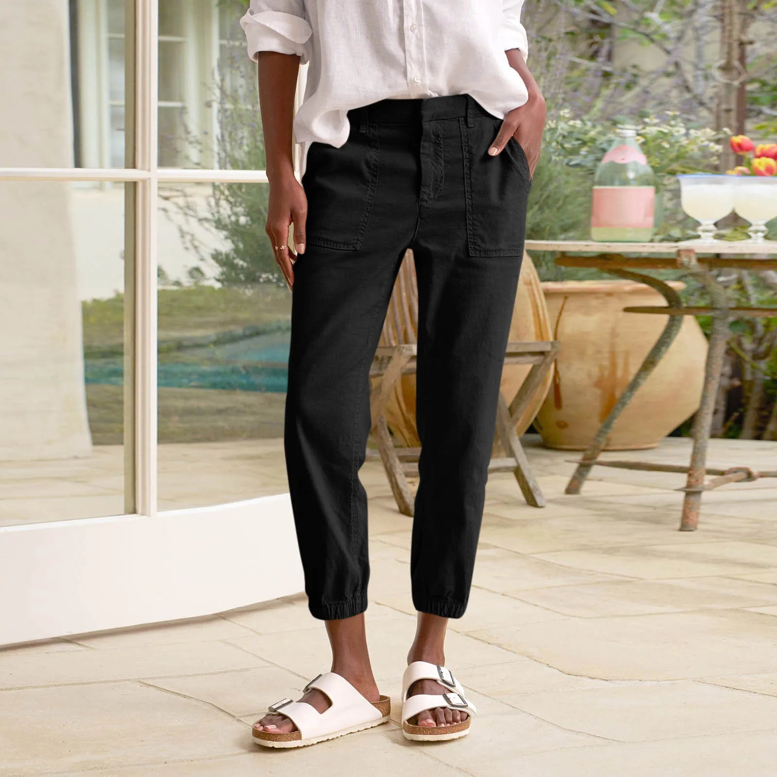 Women’s Cotton and Linen Capri Pants